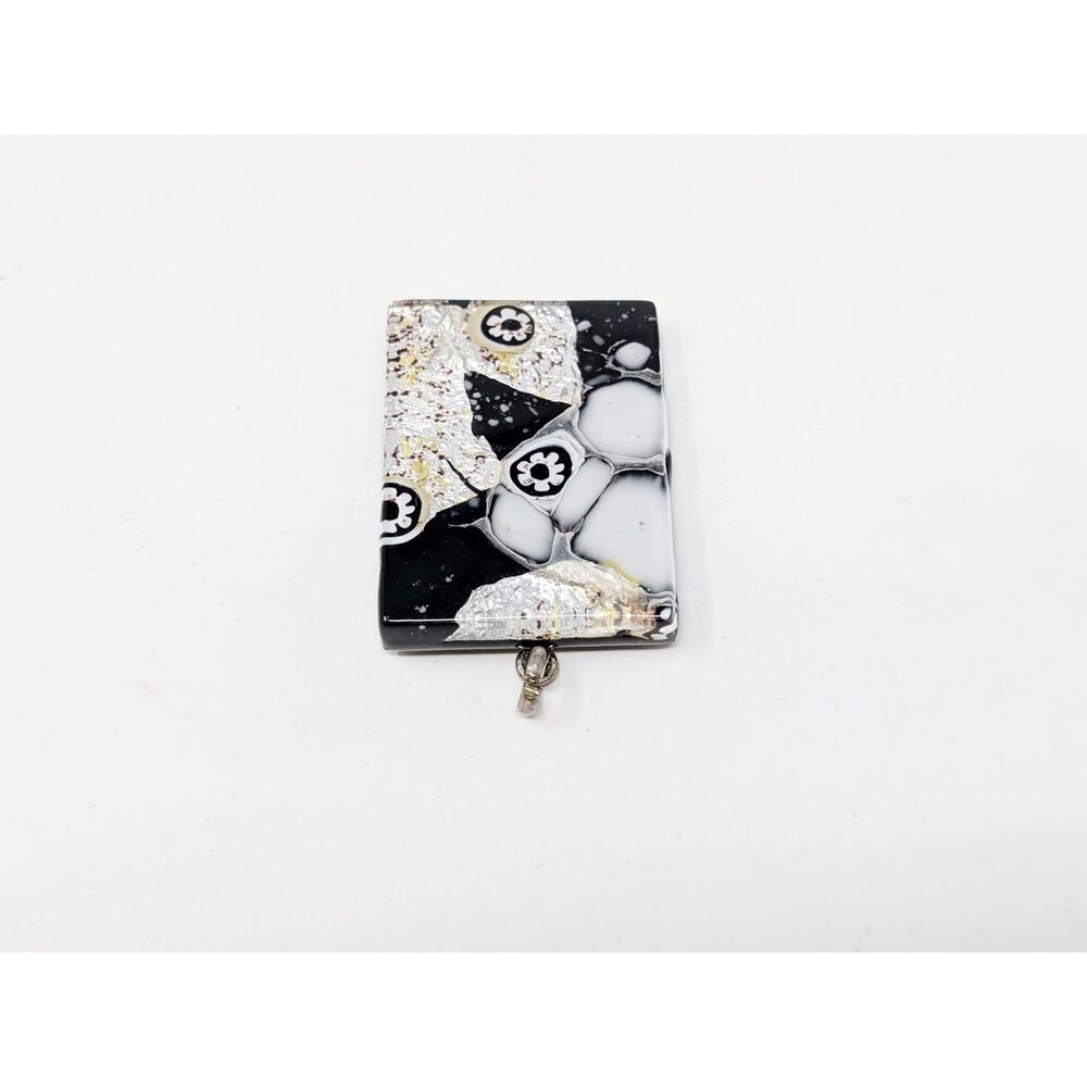 Abstract Rectangular Mosaic Glass Silver Foil Wea… - image 3